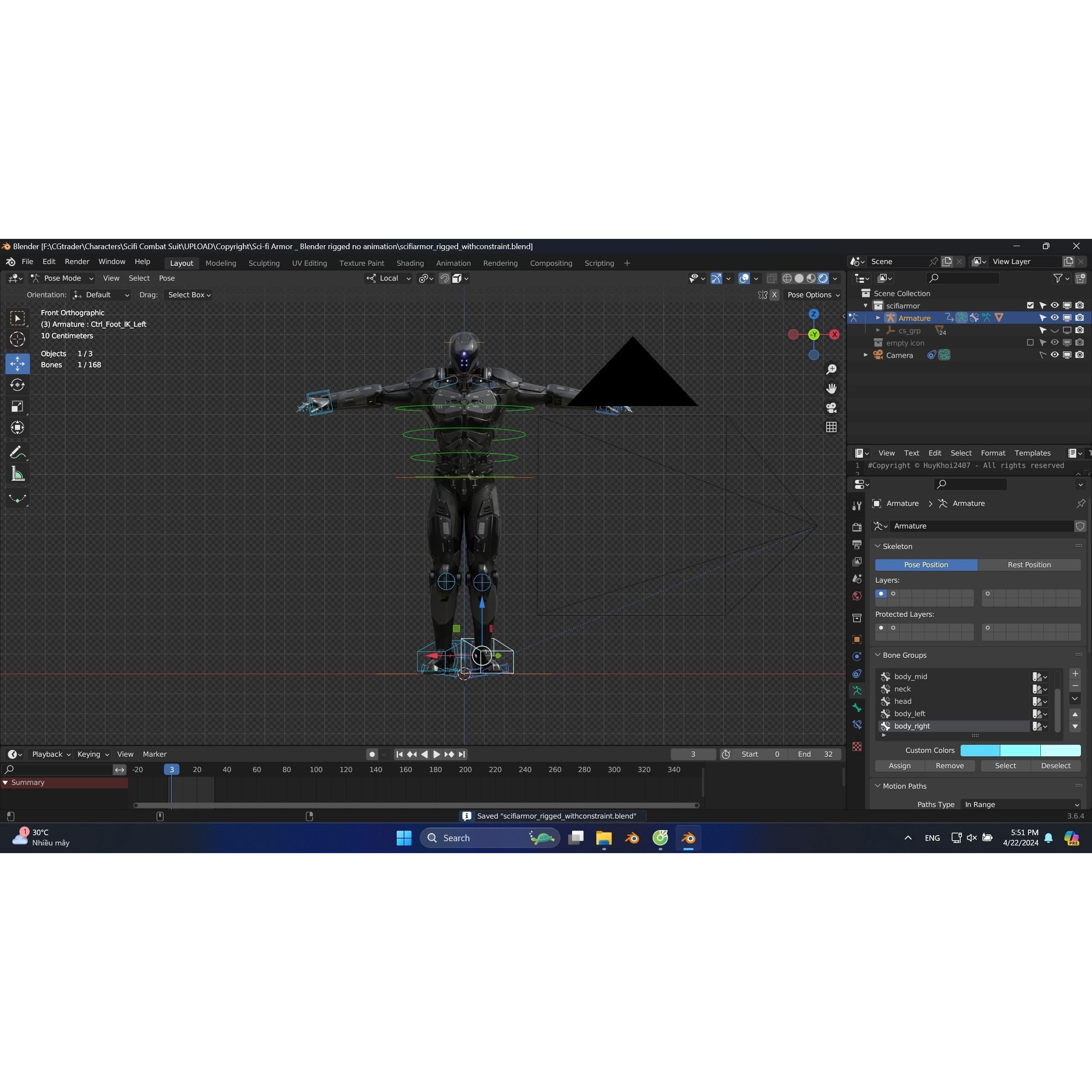 Sci-Fi Soldier Combat Suit - Low-Poly Game-Ready 3D Model - View 36