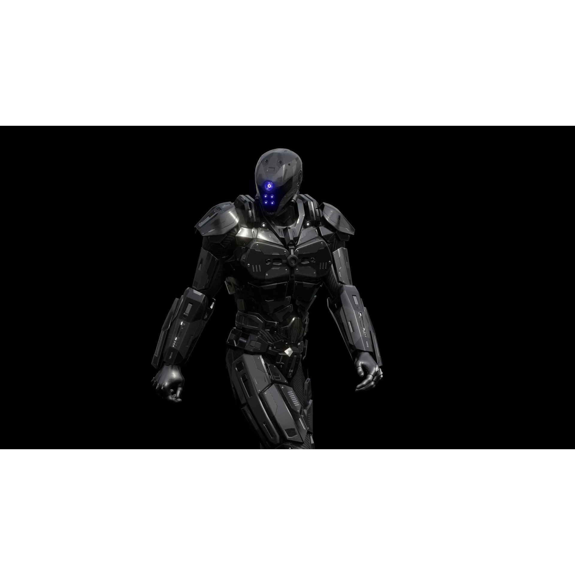 Sci-Fi Soldier Combat Suit - Low-Poly Game-Ready 3D Model - View 39