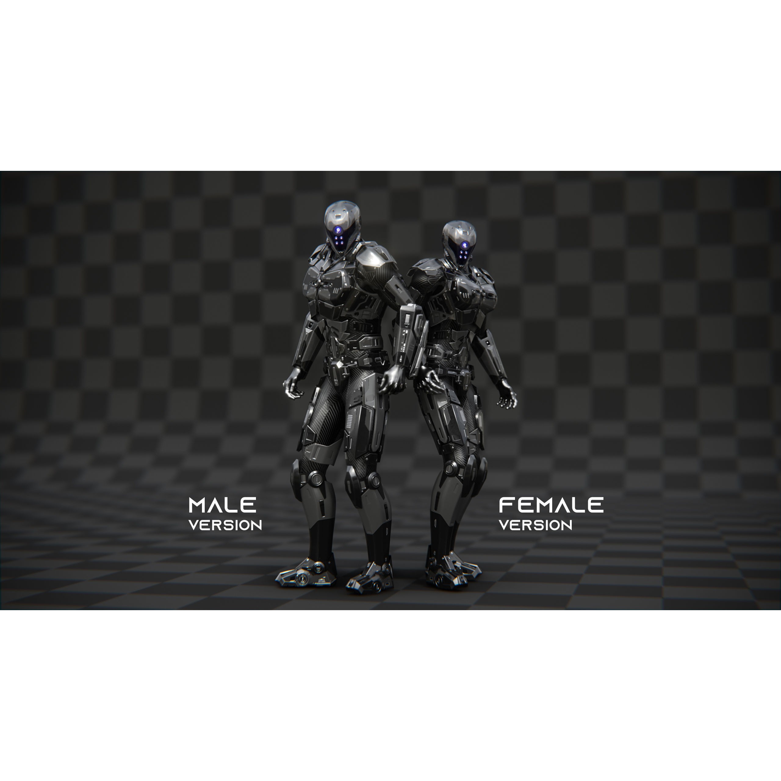 Sci-Fi Soldier Combat Suit - Low-Poly Game-Ready 3D Model - View 4