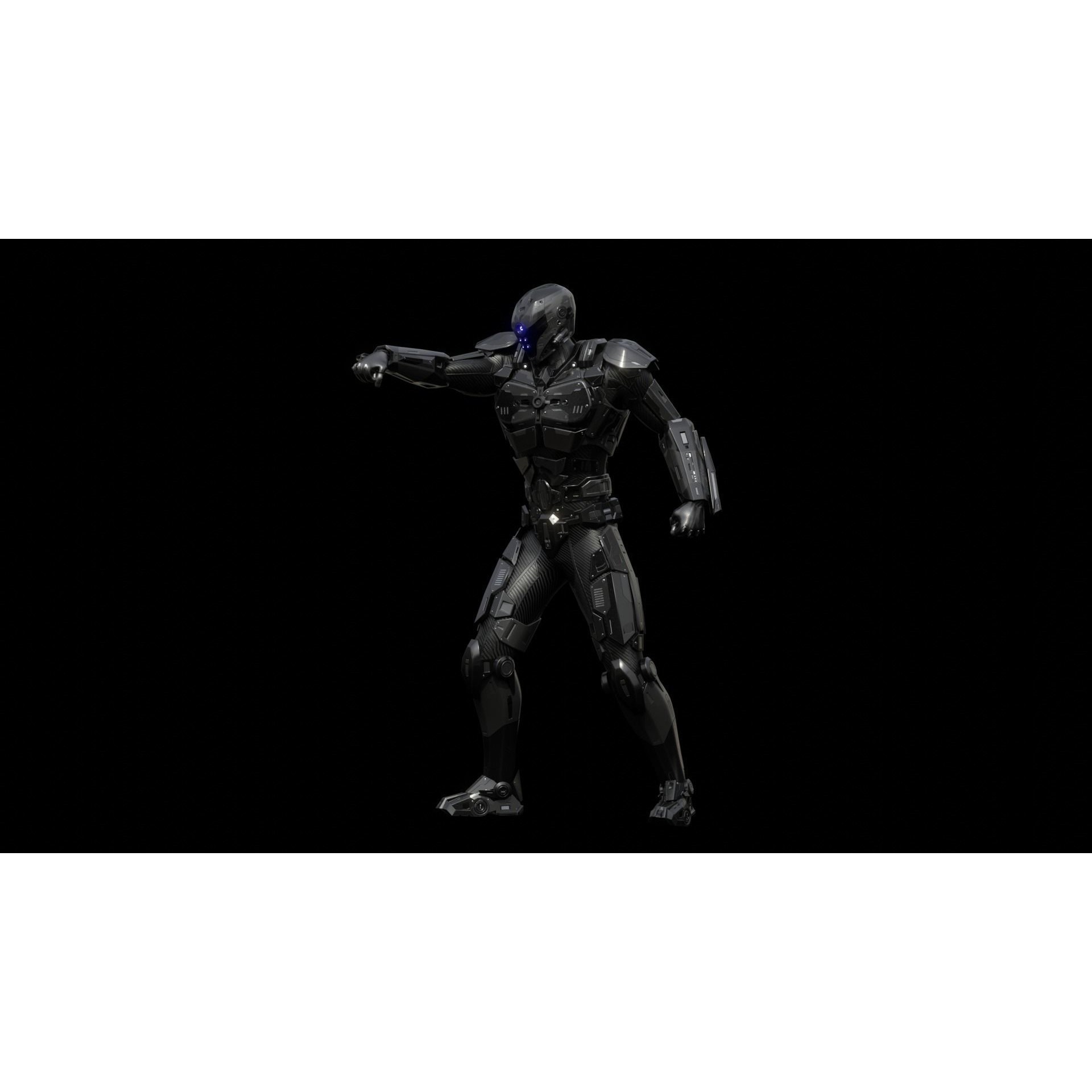 Sci-Fi Soldier Combat Suit - Low-Poly Game-Ready 3D Model - View 45