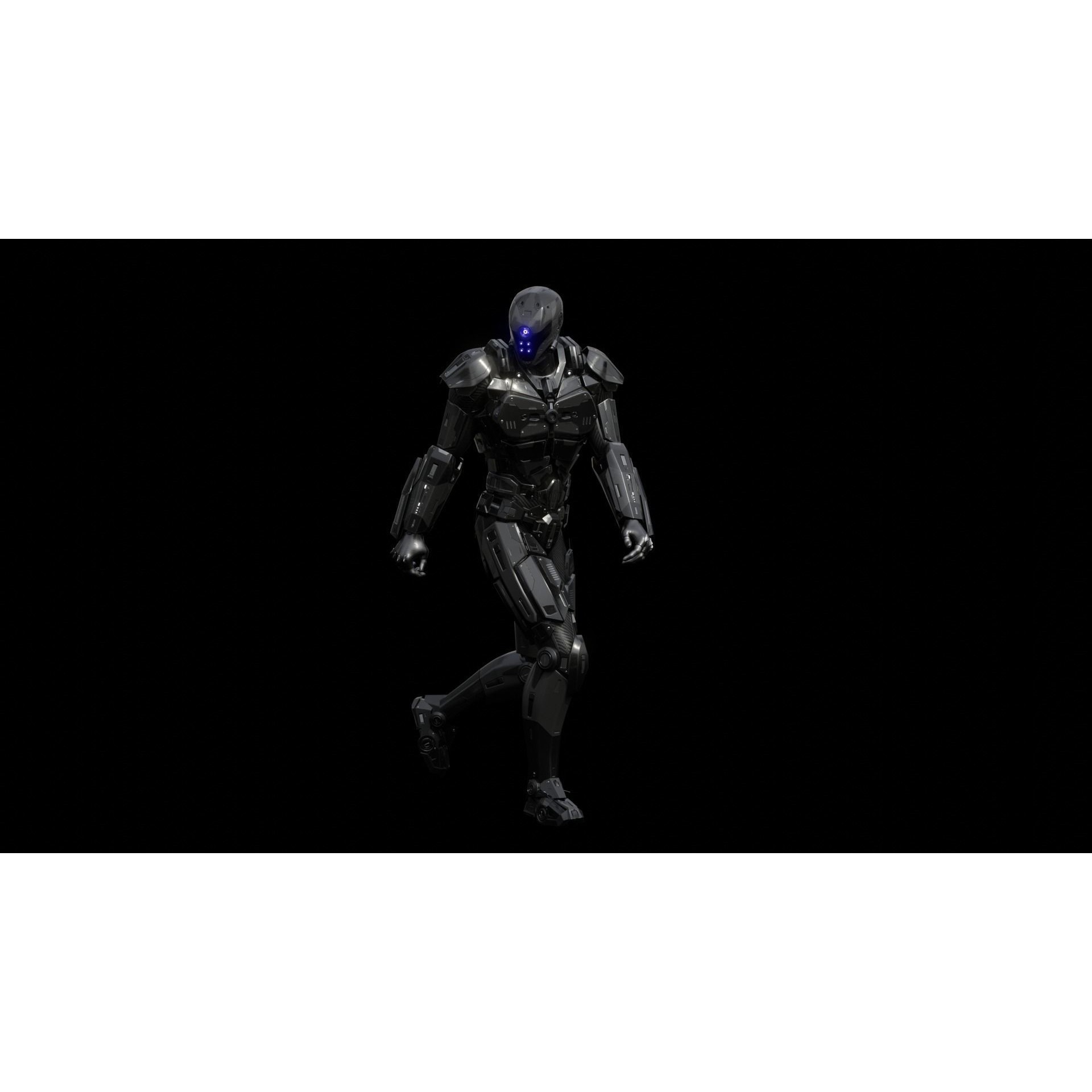 Sci-Fi Soldier Combat Suit - Low-Poly Game-Ready 3D Model - View 47
