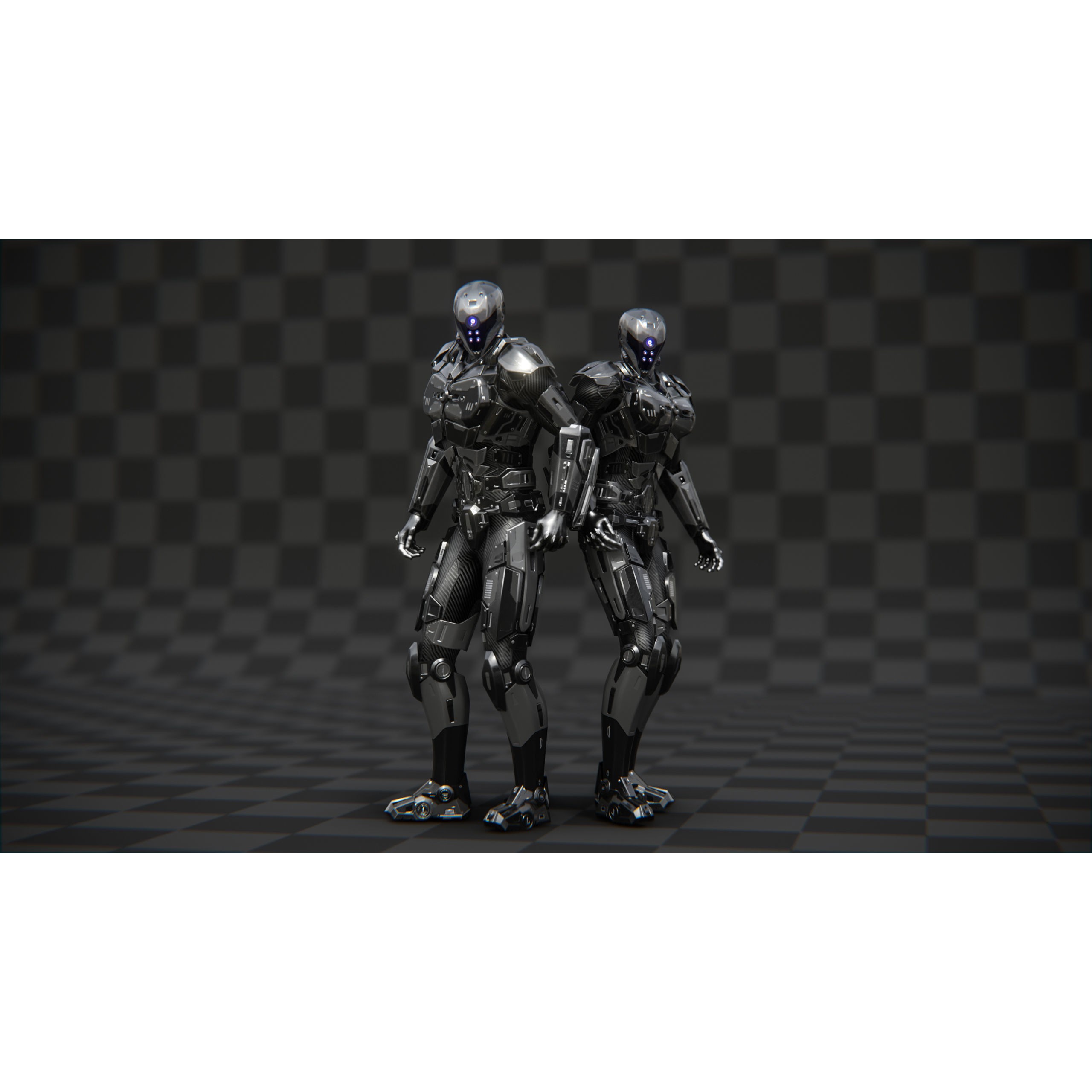 Sci-Fi Soldier Combat Suit - Low-Poly Game-Ready 3D Model - View 5