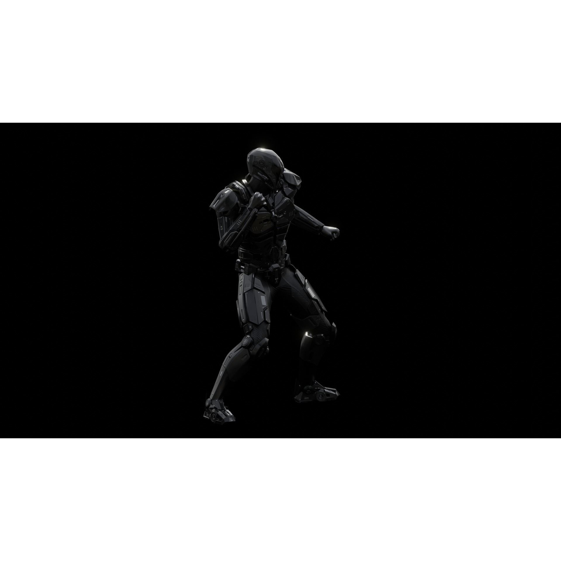 Sci-Fi Soldier Combat Suit - Low-Poly Game-Ready 3D Model - View 53