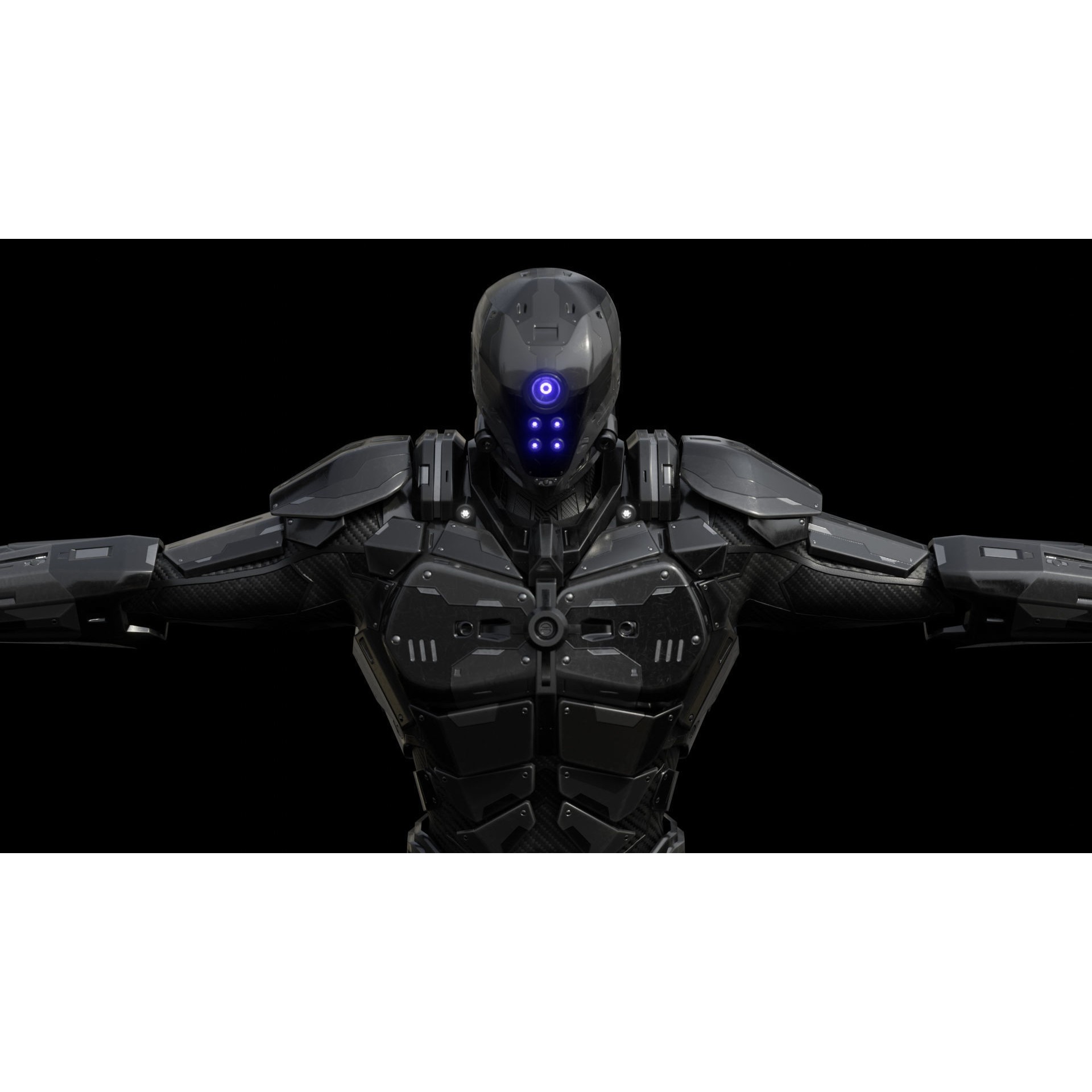 Sci-Fi Soldier Combat Suit - Low-Poly Game-Ready 3D Model - View 54