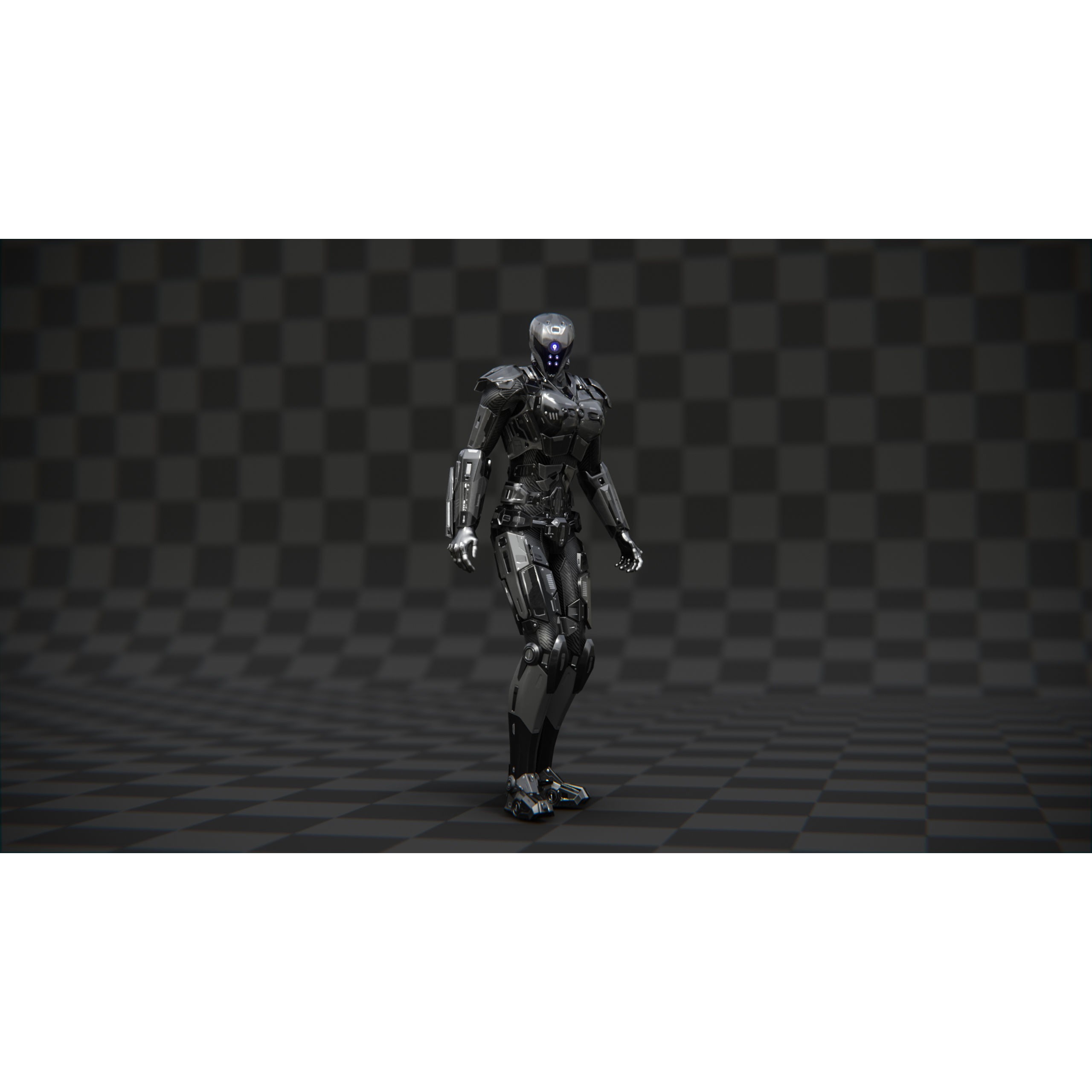 Sci-Fi Soldier Combat Suit - Low-Poly Game-Ready 3D Model - View 9