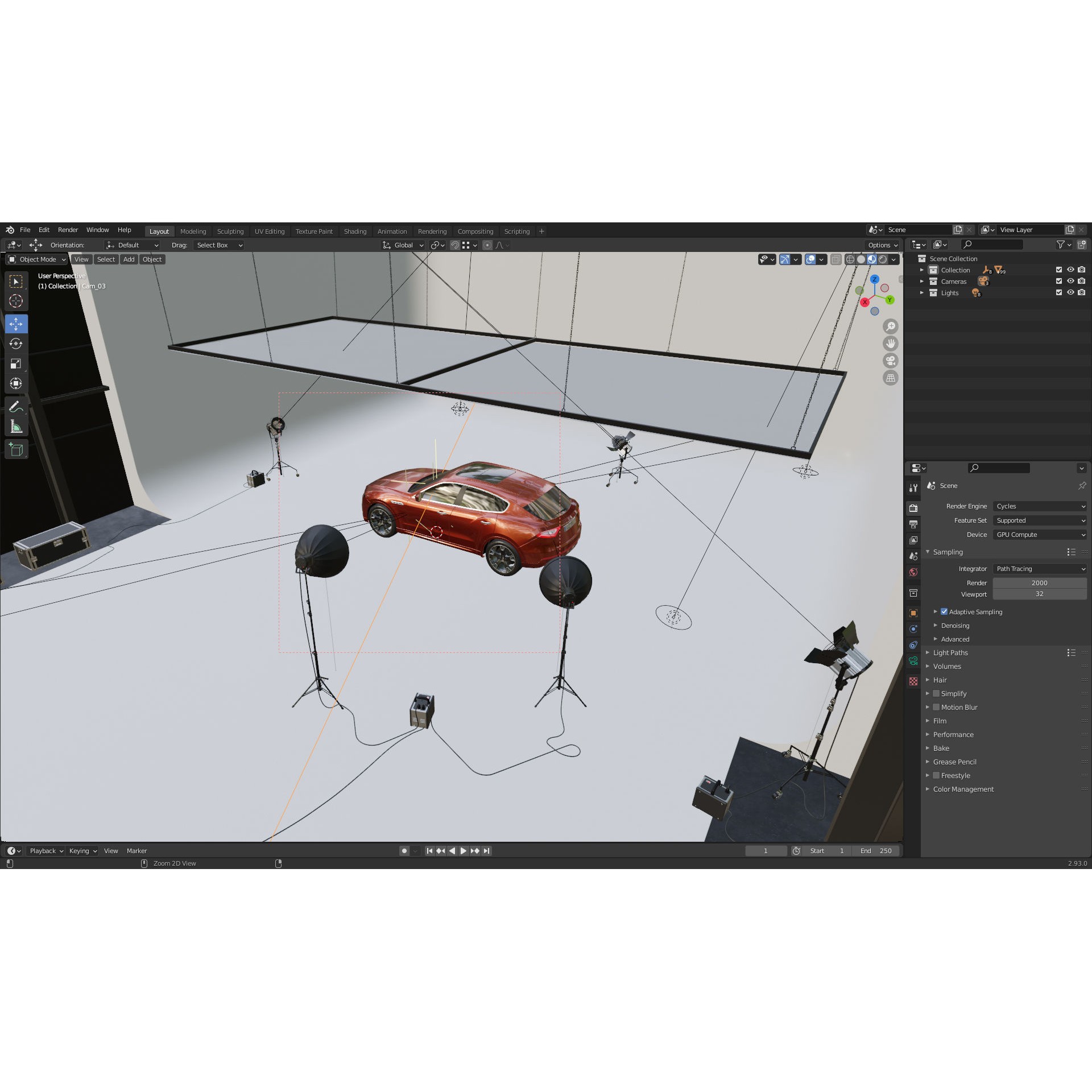 Automotive Photography Studio - Ready to Render 3D Model - View 10