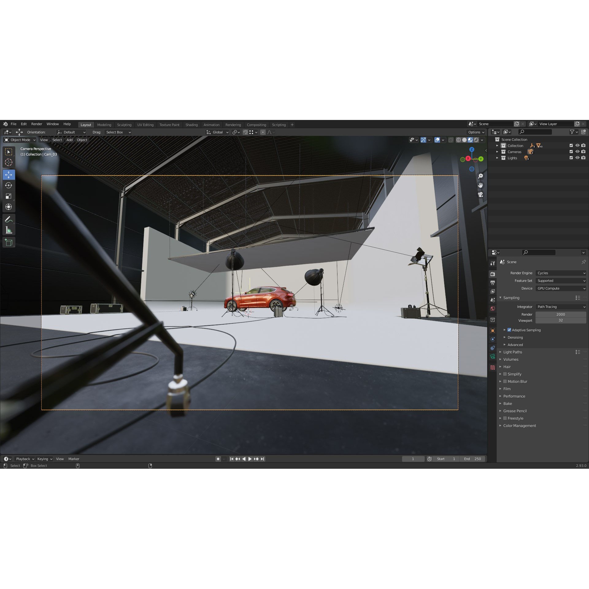 Automotive Photography Studio - Ready to Render 3D Model - View 12