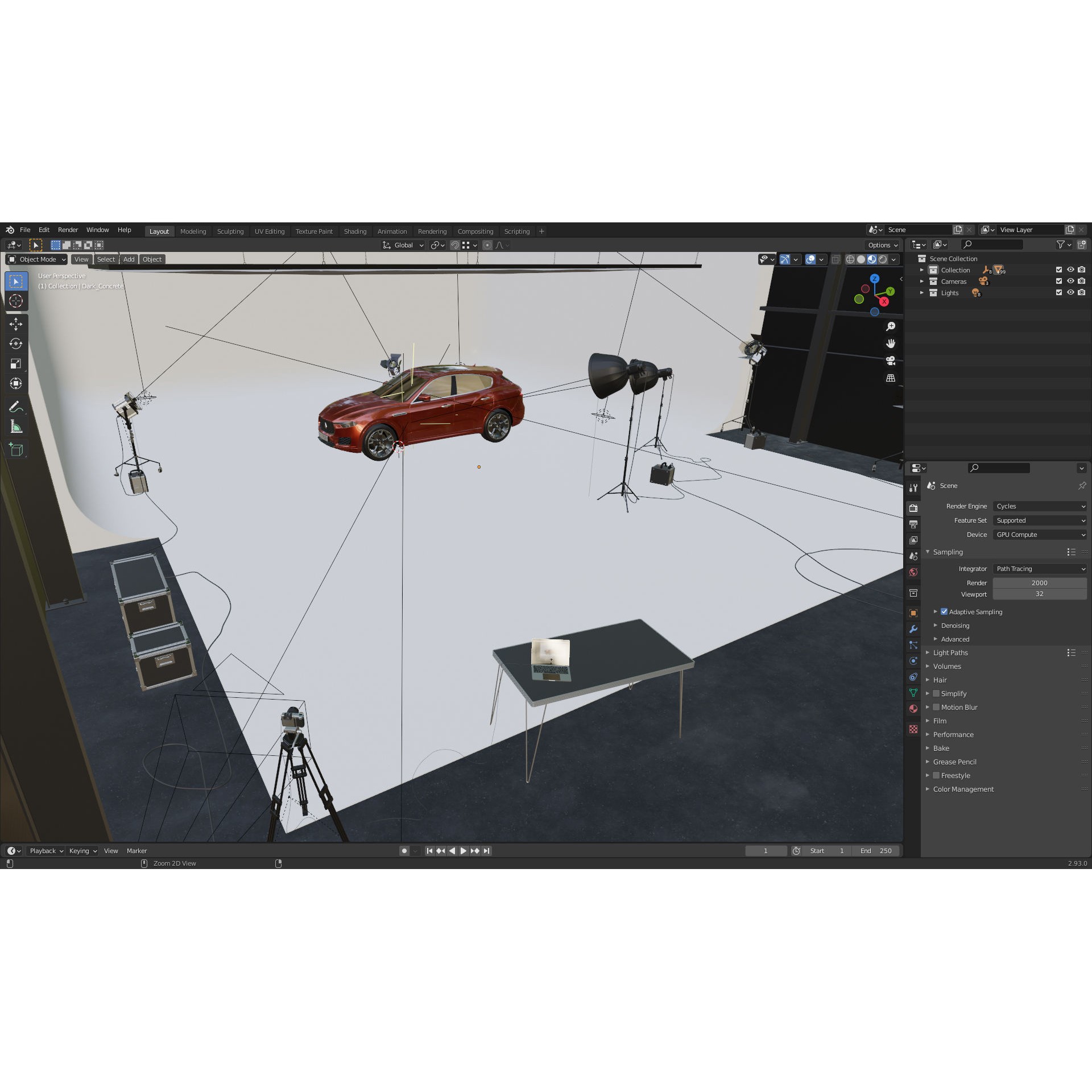 Automotive Photography Studio - Ready to Render 3D Model - View 15