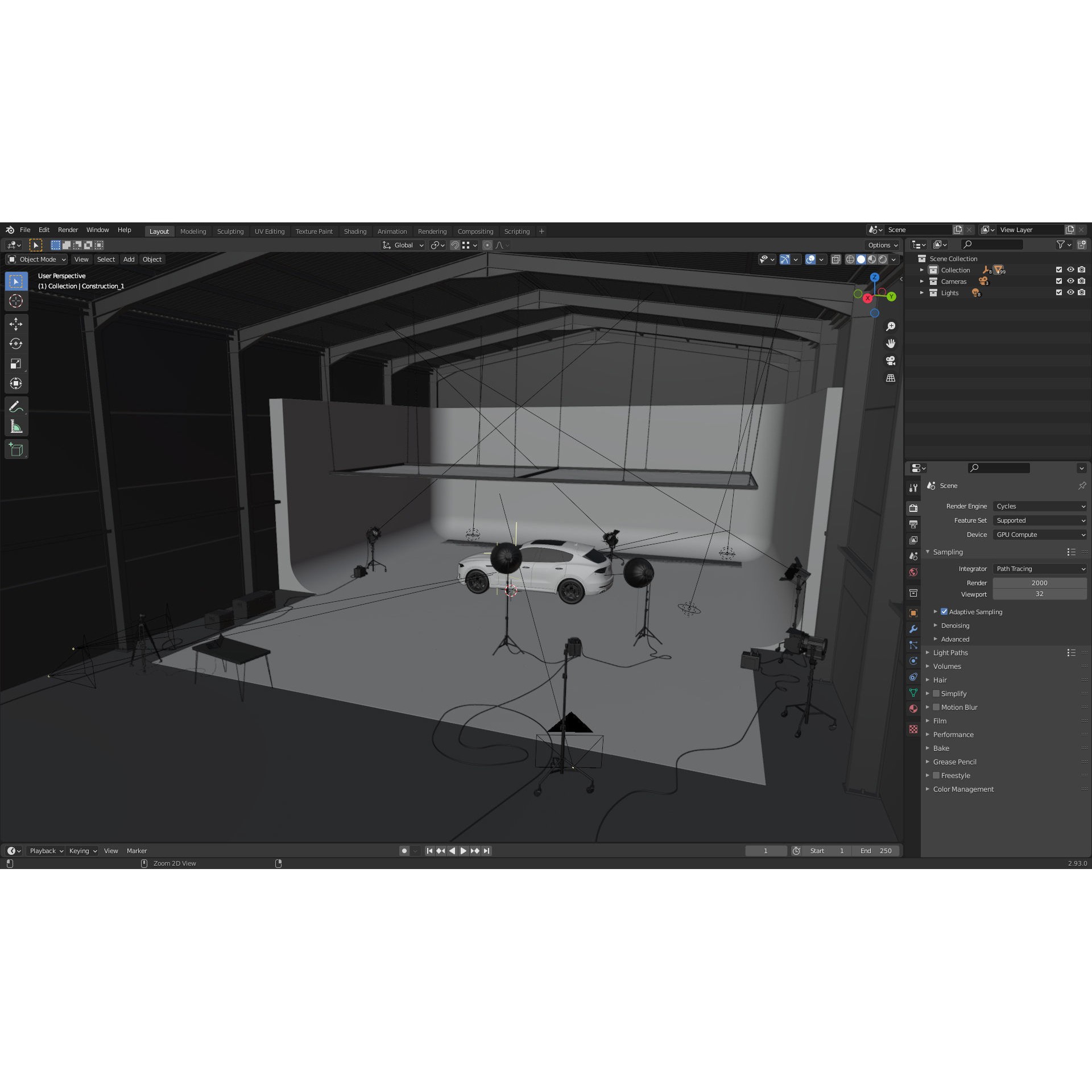 Automotive Photography Studio - Ready to Render 3D Model - View 6