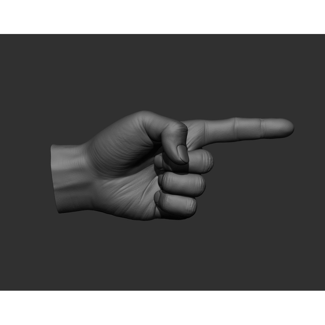 Realistic Male Hands 3D Model – High Poly Collection, Zbrush, FBX, OBJ - View 10