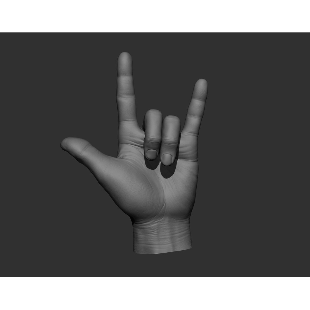 Realistic Male Hands 3D Model – High Poly Collection, Zbrush, FBX, OBJ - View 17