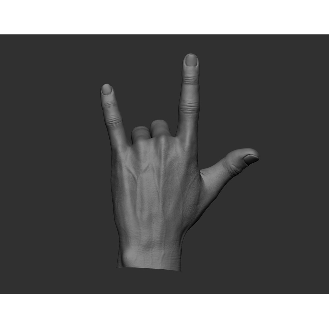 Realistic Male Hands 3D Model – High Poly Collection, Zbrush, FBX, OBJ - View 21