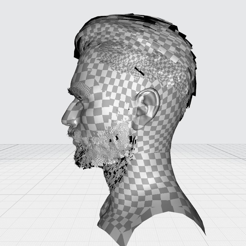 Realistic Male Hair 3D Model – Low Poly Game Ready, FBX, Blender - View 11
