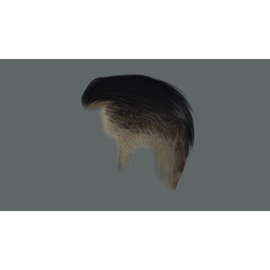 Realistic Male Hair 3D Model – Low Poly Game Ready, FBX, Blender - View 12