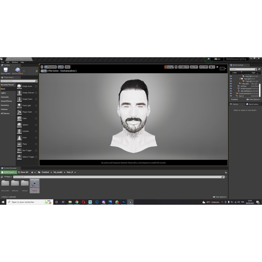 Realistic Male Hair 3D Model – Low Poly Game Ready, FBX, Blender - View 14