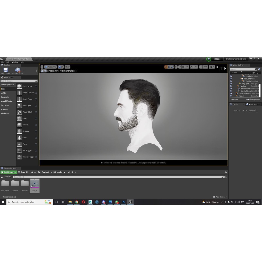 Realistic Male Hair 3D Model – Low Poly Game Ready, FBX, Blender - View 21