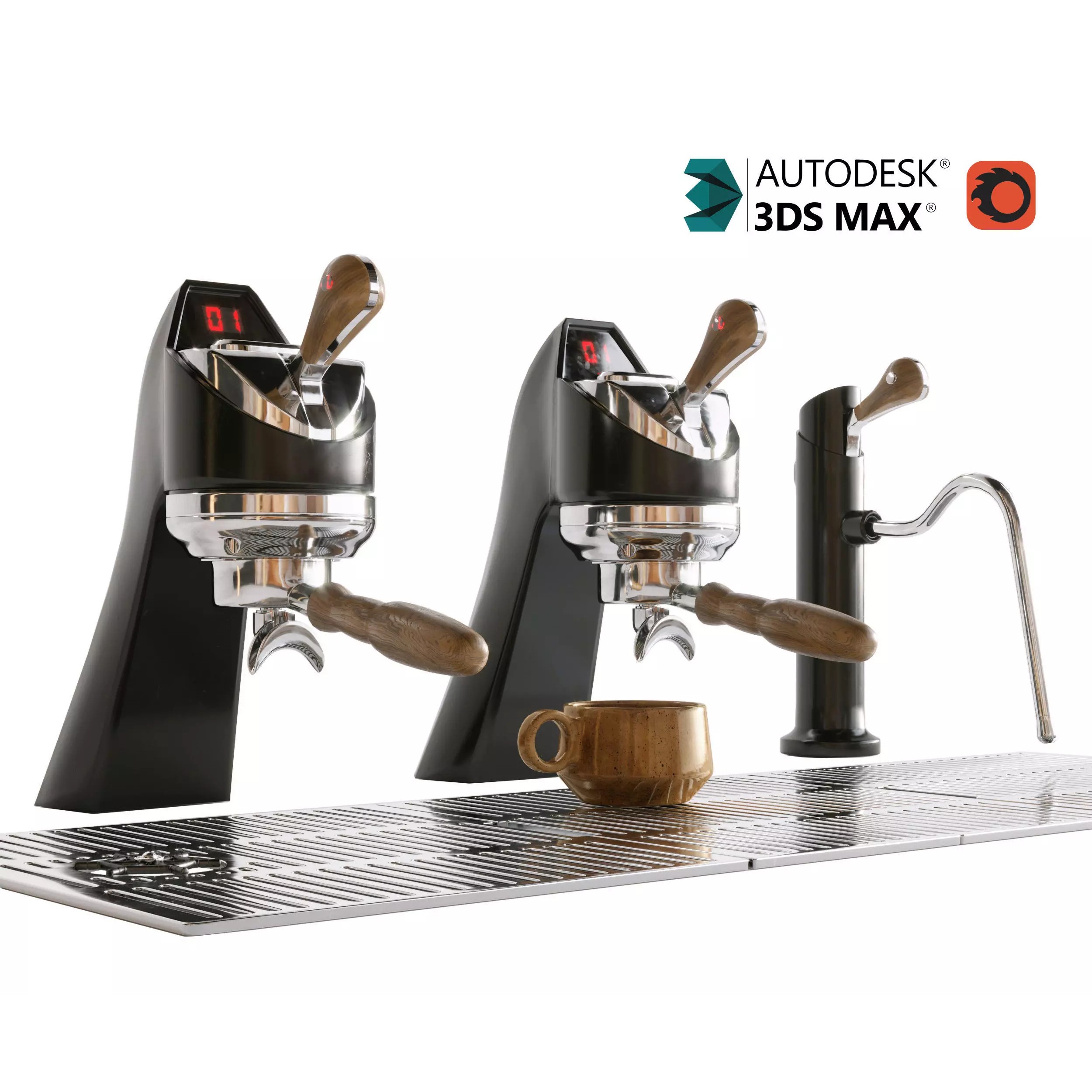 Coffee Machine Modbar - PBR Game-Ready 3D Model - View 2