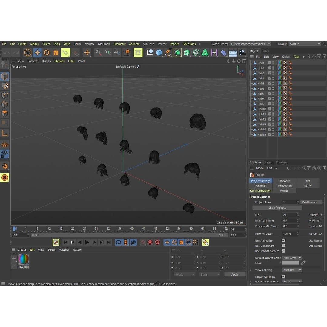 Cartoon Woman Hairstyles 3D Model – Low Poly Character Asset, FBX - View 25