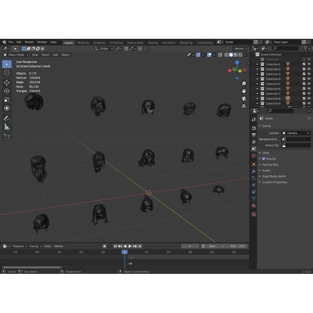 Cartoon Woman Hairstyles 3D Model – Low Poly Character Asset, FBX - View 26