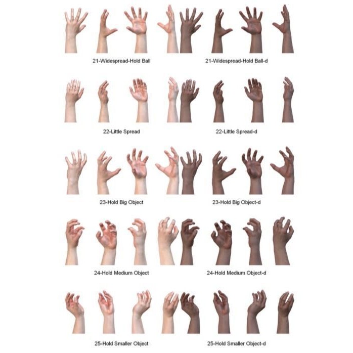 Human Hands 3D Model – Realistic Textured Poses, FBX & OBJ Formats - View 10