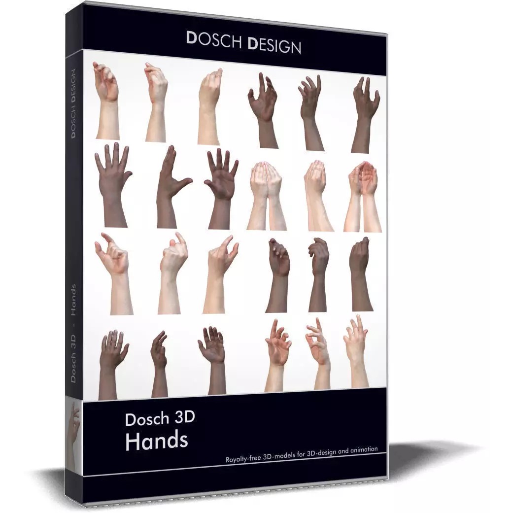 Human Hands 3D Model – Realistic Textured Poses, FBX & OBJ Formats - View 2