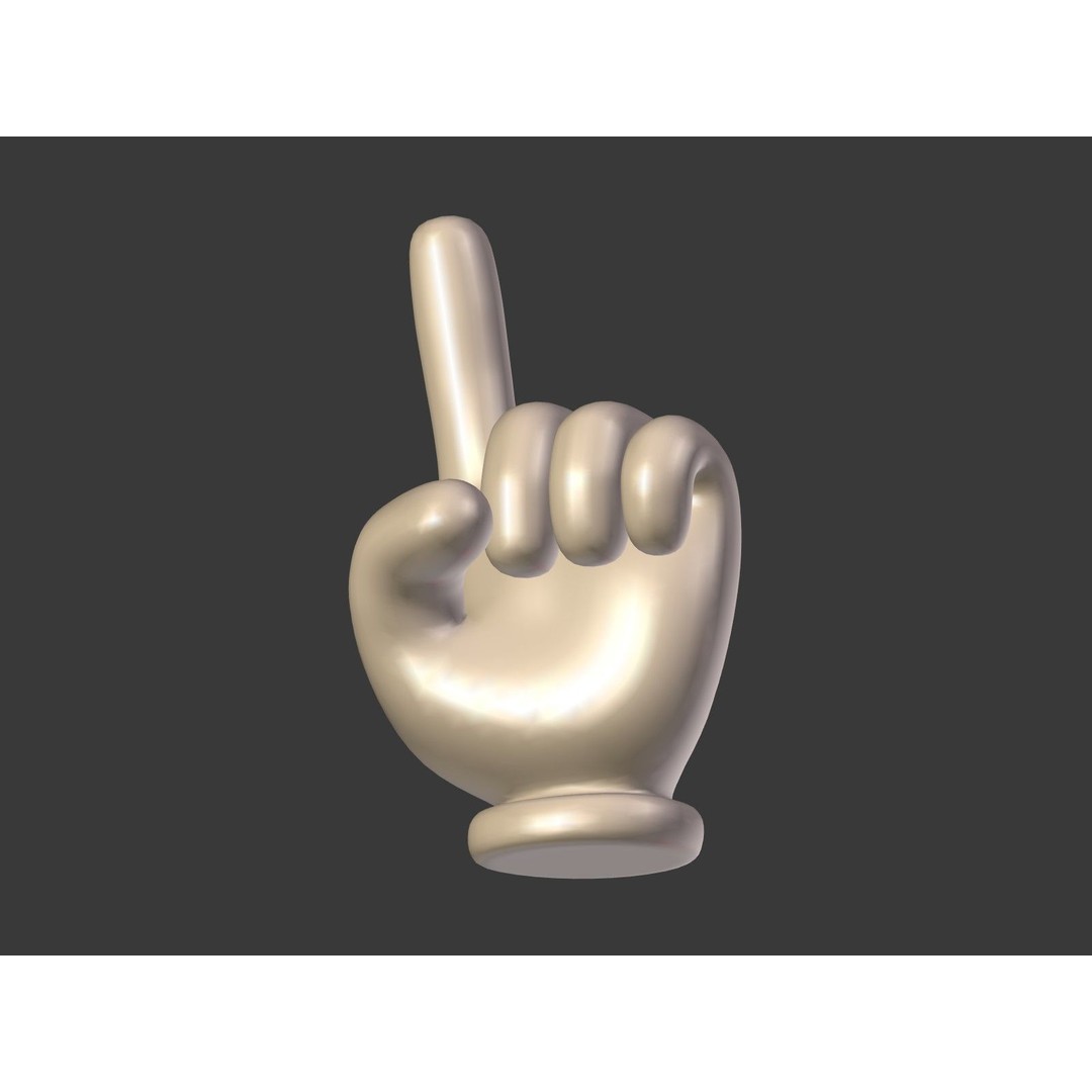 Cartoon Hand 3D Model – Low Poly Direction Sign Asset, Blender - View 10