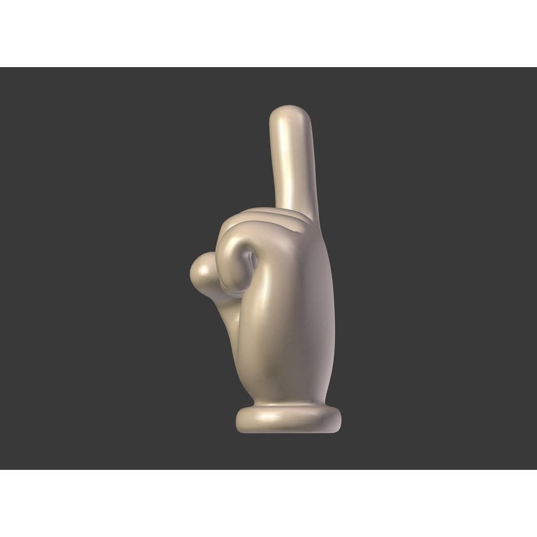 Cartoon Hand 3D Model – Low Poly Direction Sign Asset, Blender - View 13