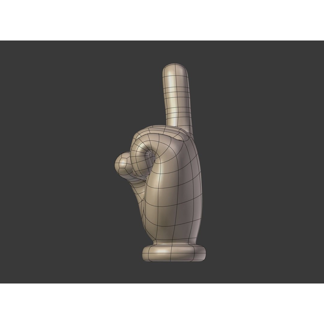 Cartoon Hand 3D Model – Low Poly Direction Sign Asset, Blender - View 14