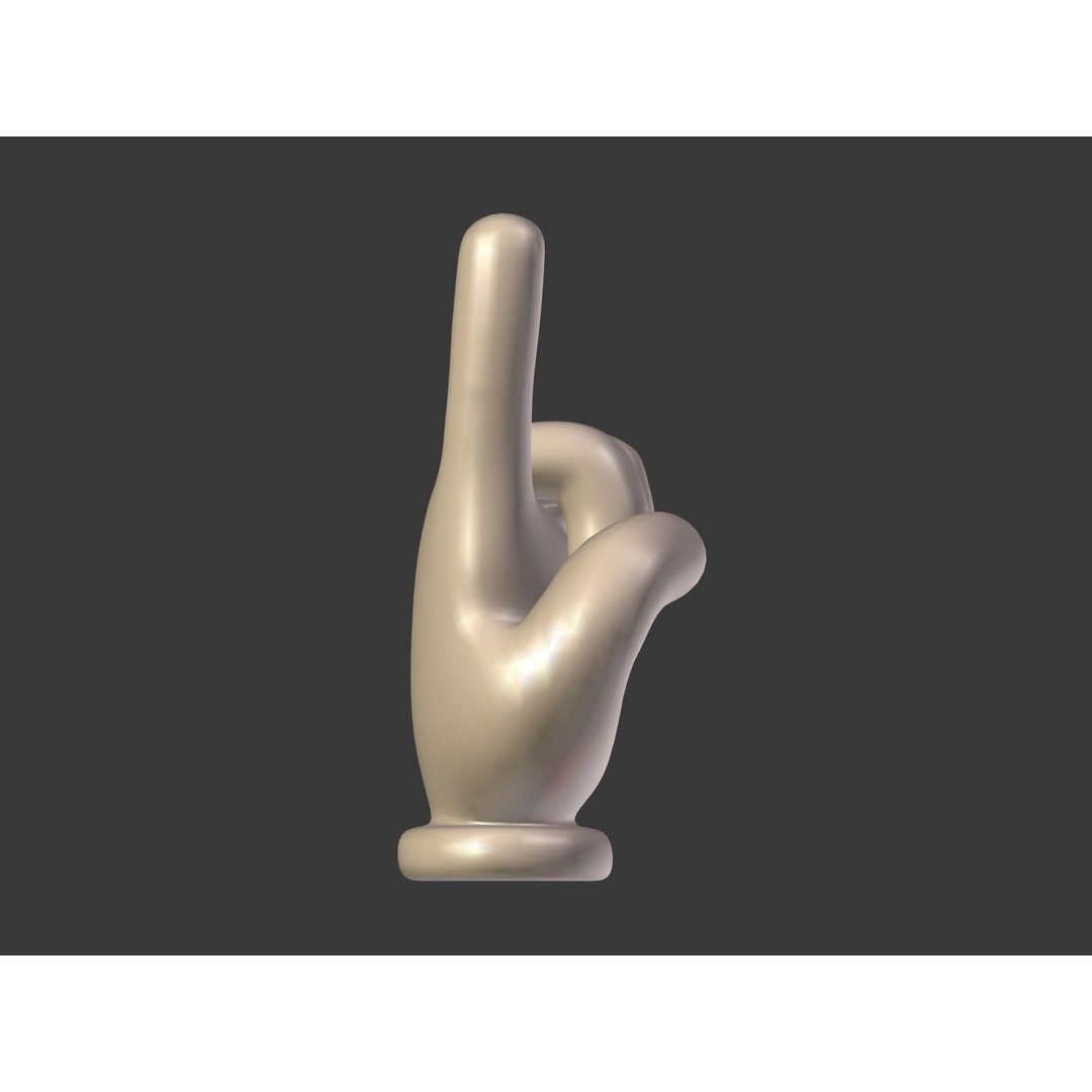 Cartoon Hand 3D Model – Low Poly Direction Sign Asset, Blender - View 15