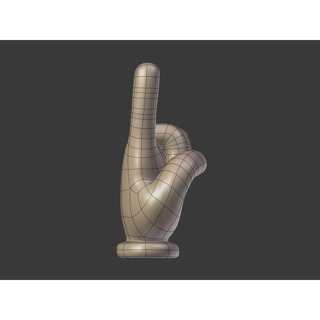 Cartoon Hand 3D Model – Low Poly Direction Sign Asset, Blender - View 16