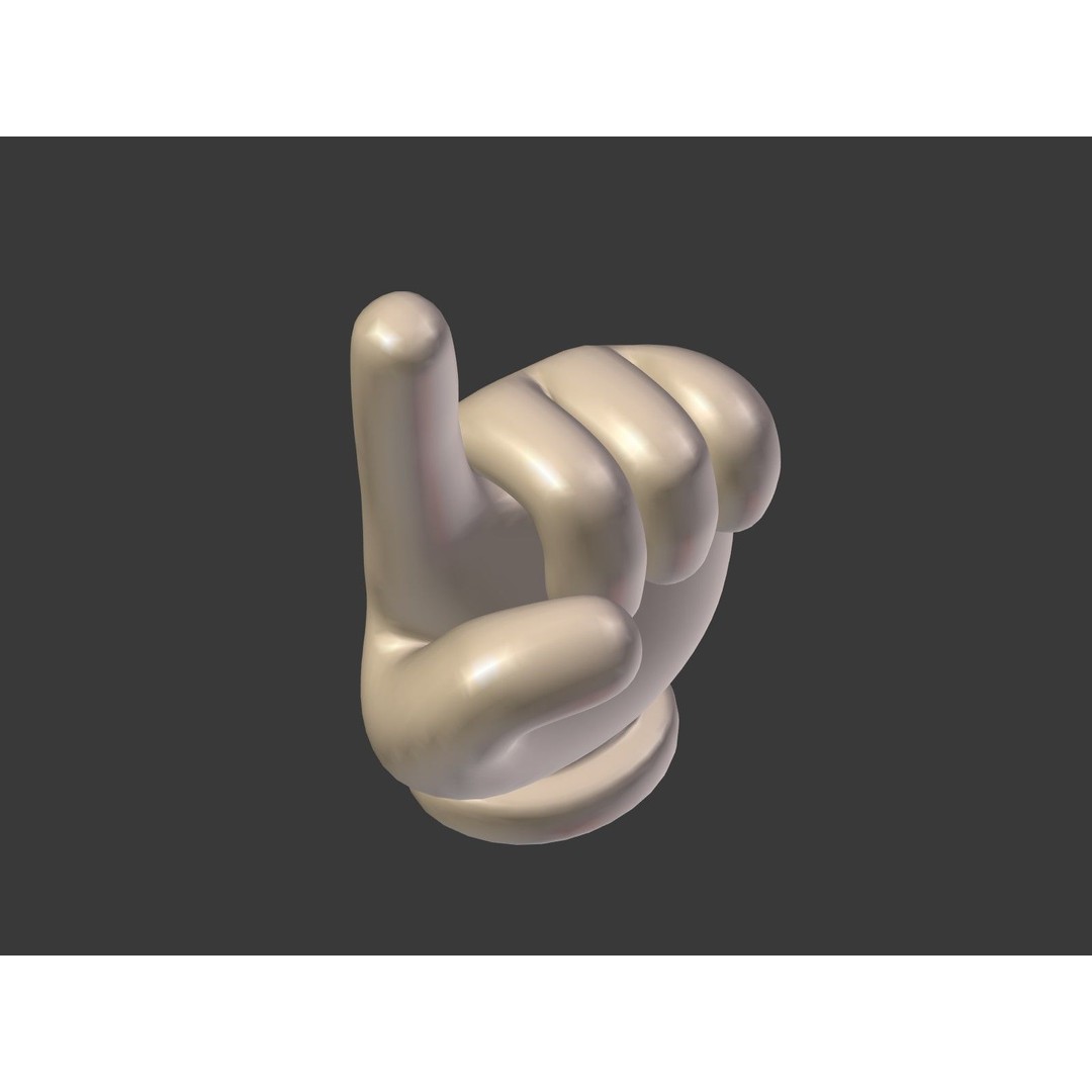 Cartoon Hand 3D Model – Low Poly Direction Sign Asset, Blender - View 17