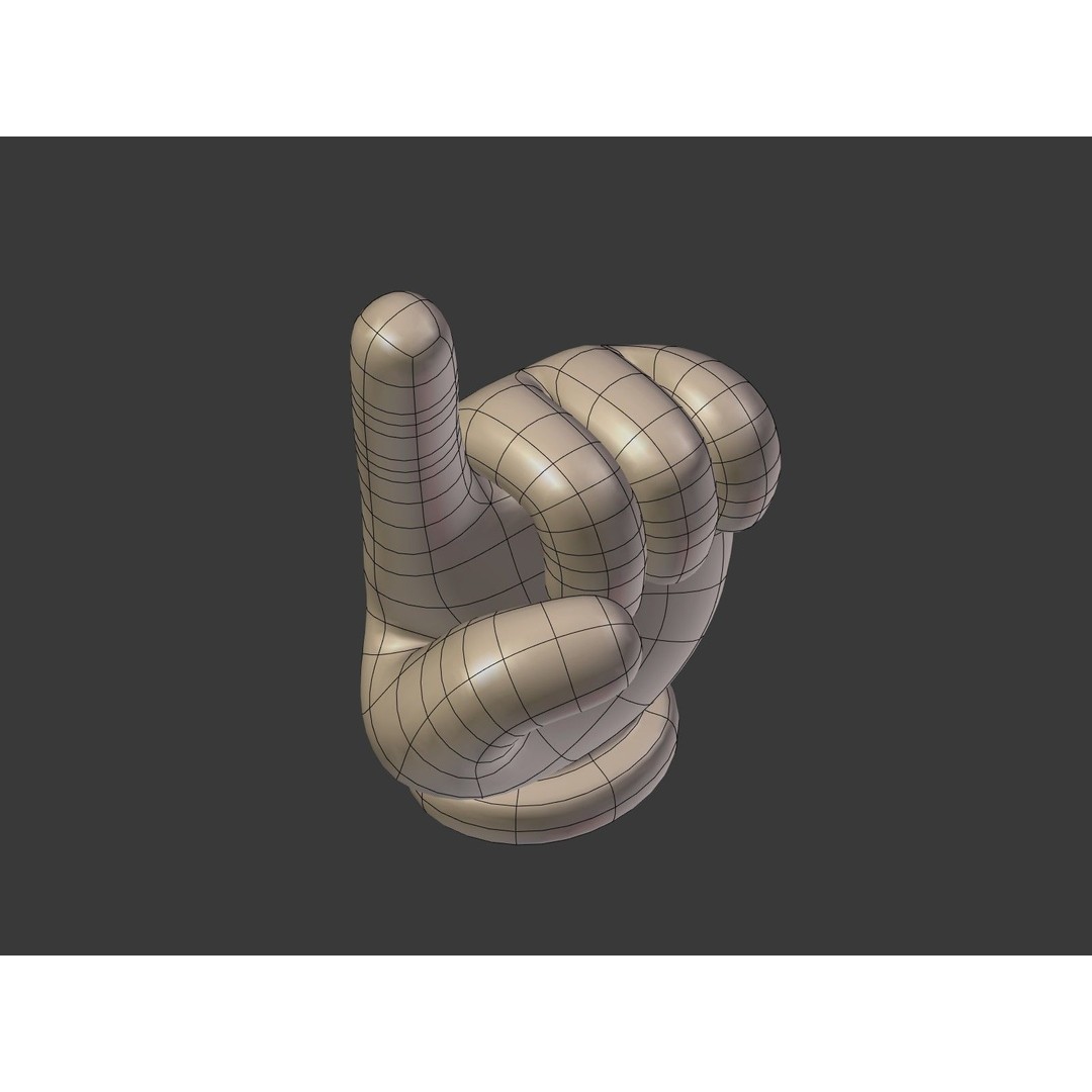 Cartoon Hand 3D Model – Low Poly Direction Sign Asset, Blender - View 18