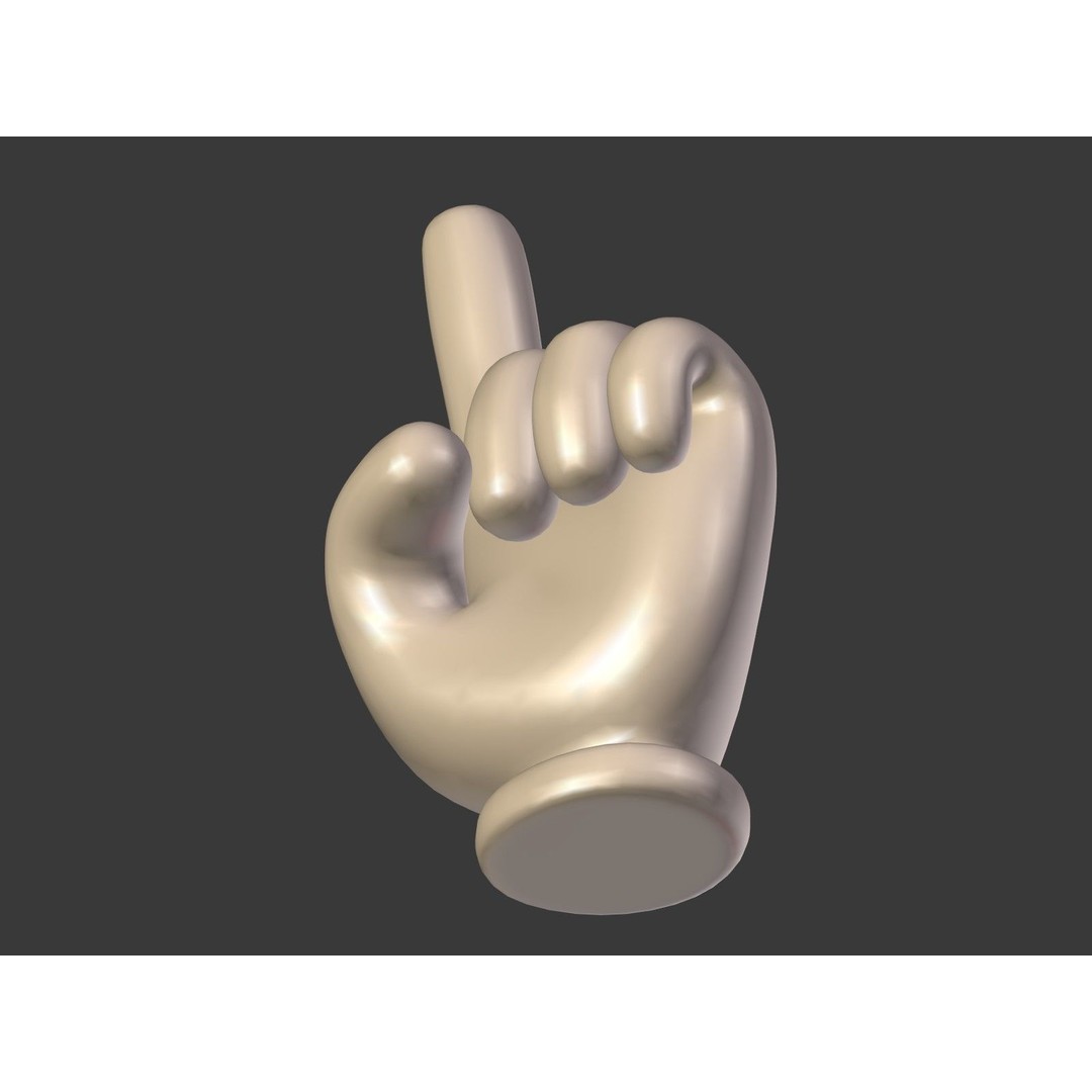 Cartoon Hand 3D Model – Low Poly Direction Sign Asset, Blender - View 19
