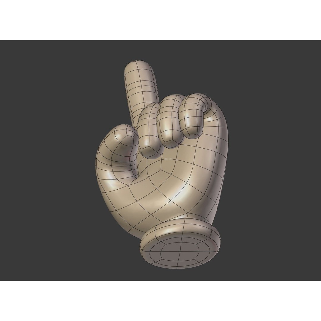 Cartoon Hand 3D Model – Low Poly Direction Sign Asset, Blender - View 20