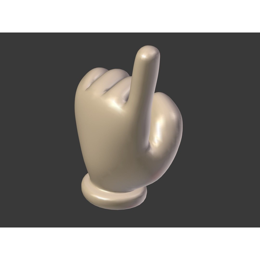 Cartoon Hand 3D Model – Low Poly Direction Sign Asset, Blender - View 21