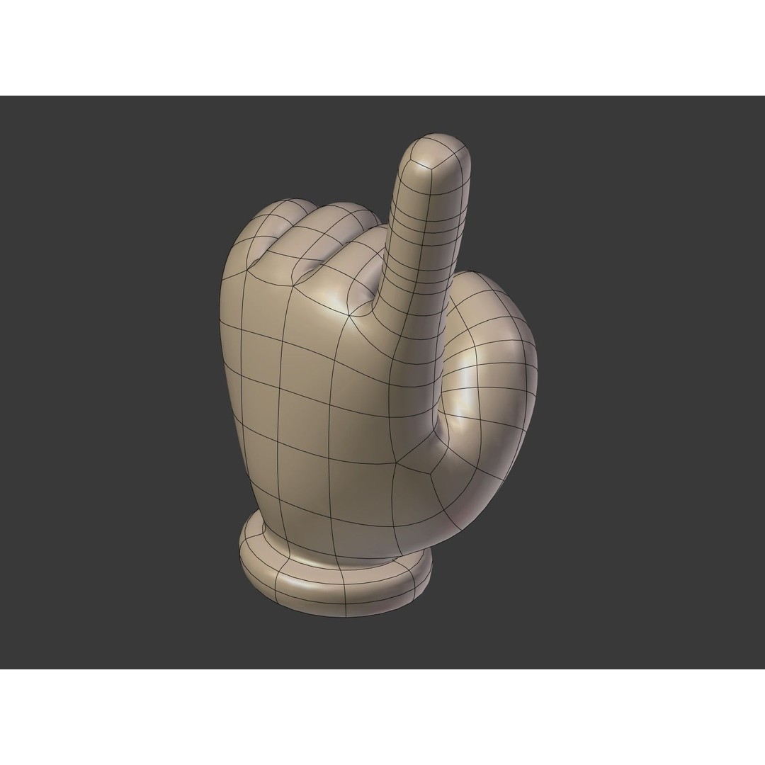 Cartoon Hand 3D Model – Low Poly Direction Sign Asset, Blender - View 22