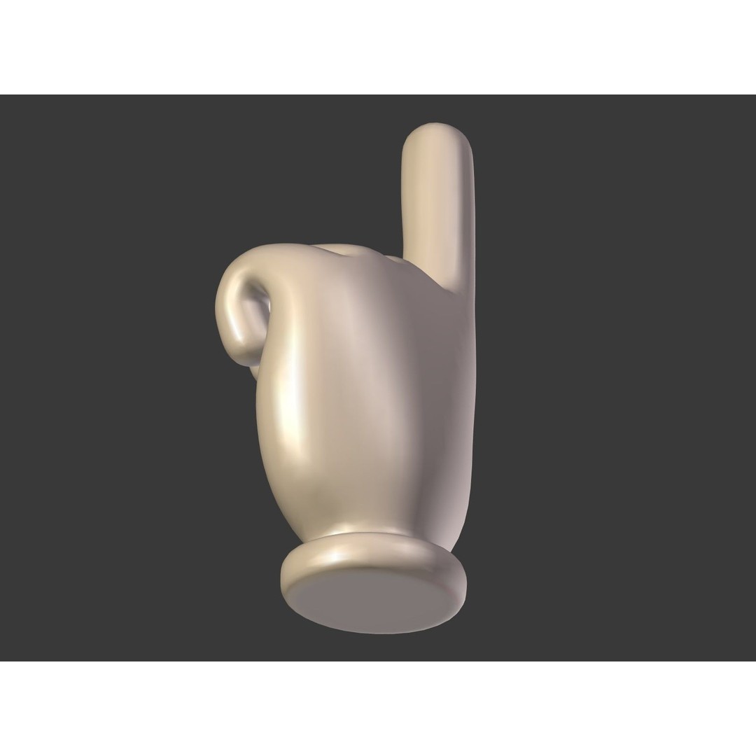 Cartoon Hand 3D Model – Low Poly Direction Sign Asset, Blender - View 23