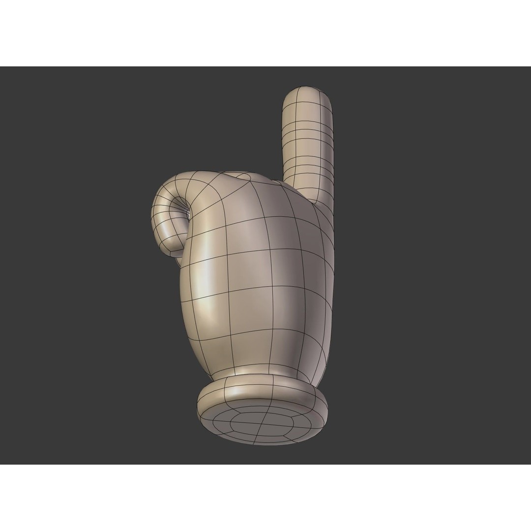 Cartoon Hand 3D Model – Low Poly Direction Sign Asset, Blender - View 24
