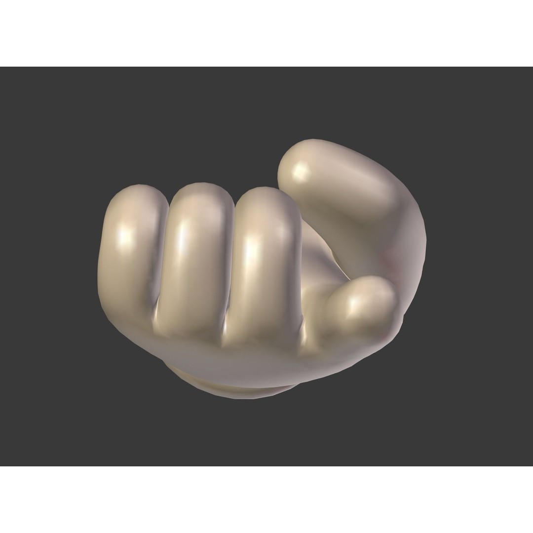Cartoon Hand 3D Model – Low Poly Direction Sign Asset, Blender - View 25