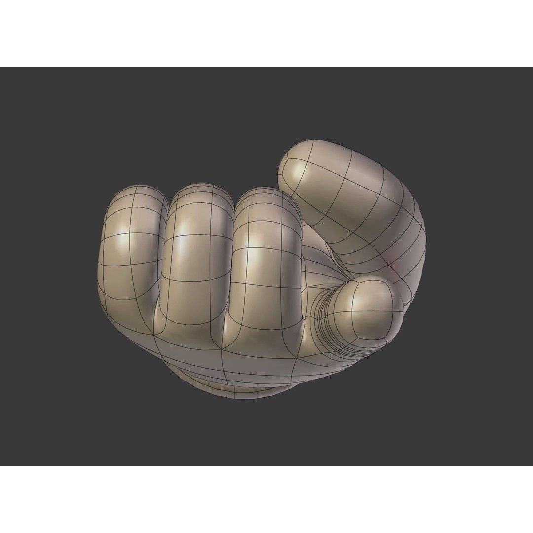 Cartoon Hand 3D Model – Low Poly Direction Sign Asset, Blender - View 26