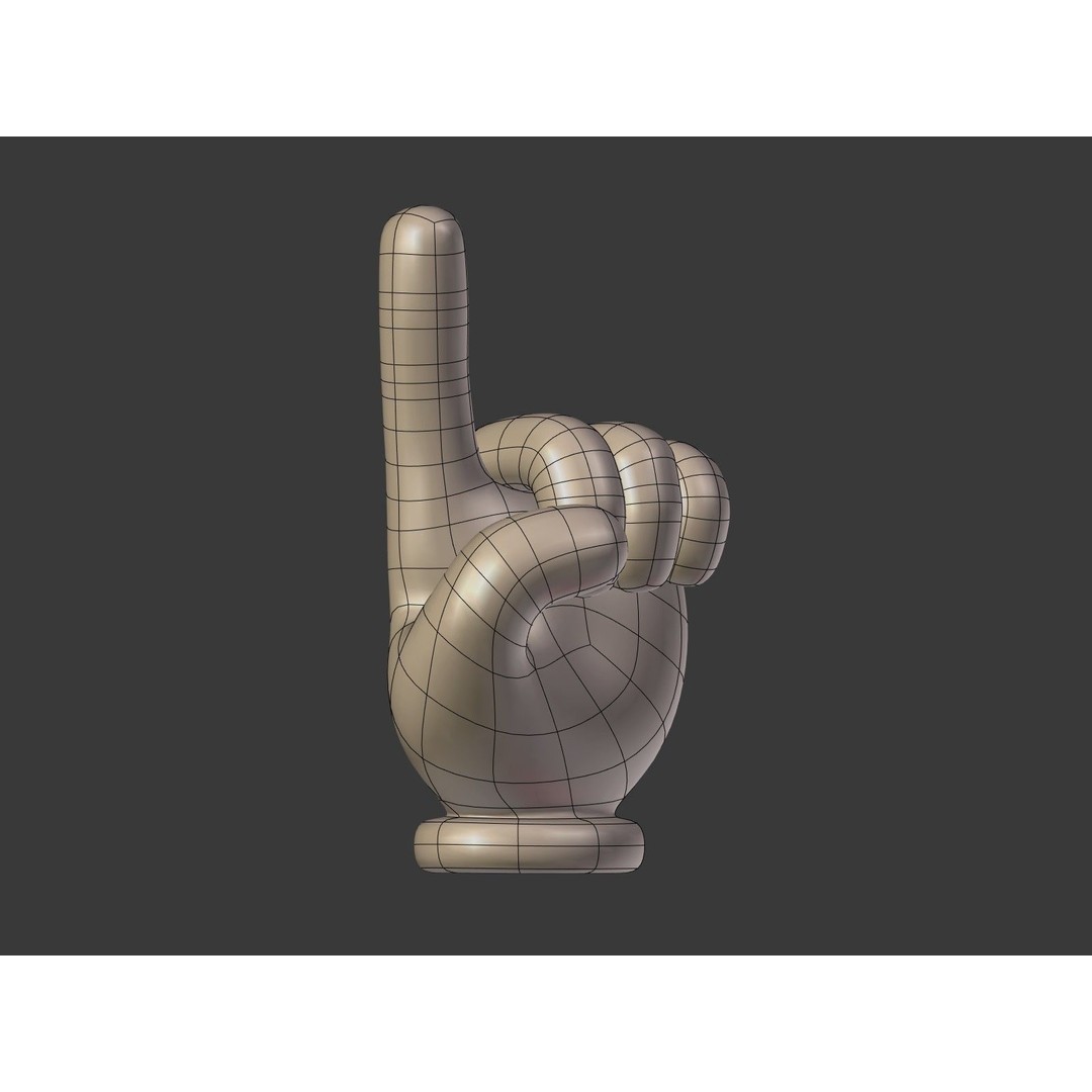 Cartoon Hand 3D Model – Low Poly Direction Sign Asset, Blender - View 9