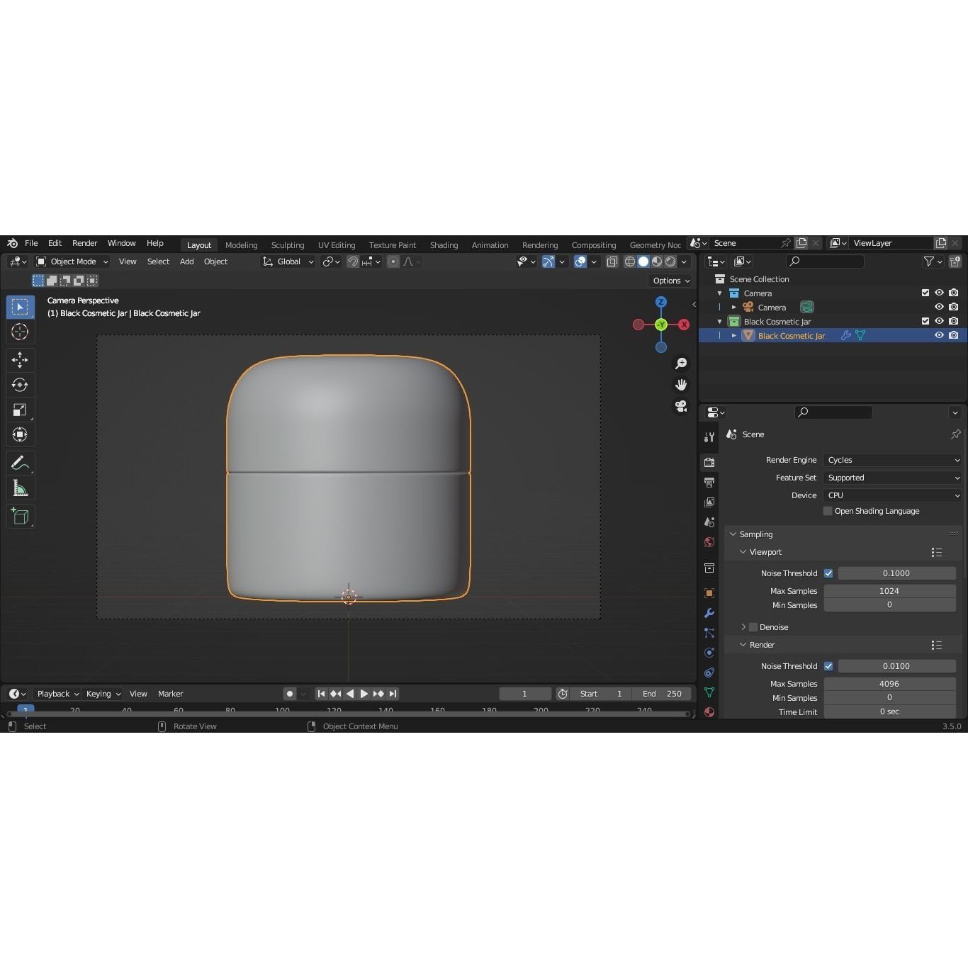 Black Cosmetic Jar 03 - PBR Game-Ready 3D Model - View 9