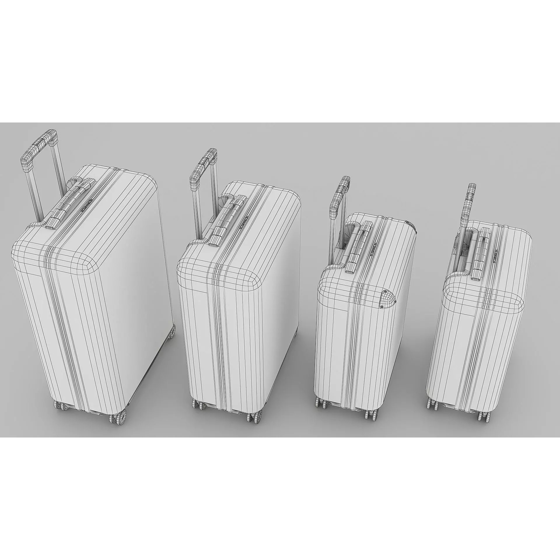 PBR Low-Poly Suitcases Pack - Low-Poly Game-Ready 3D Model - View 11