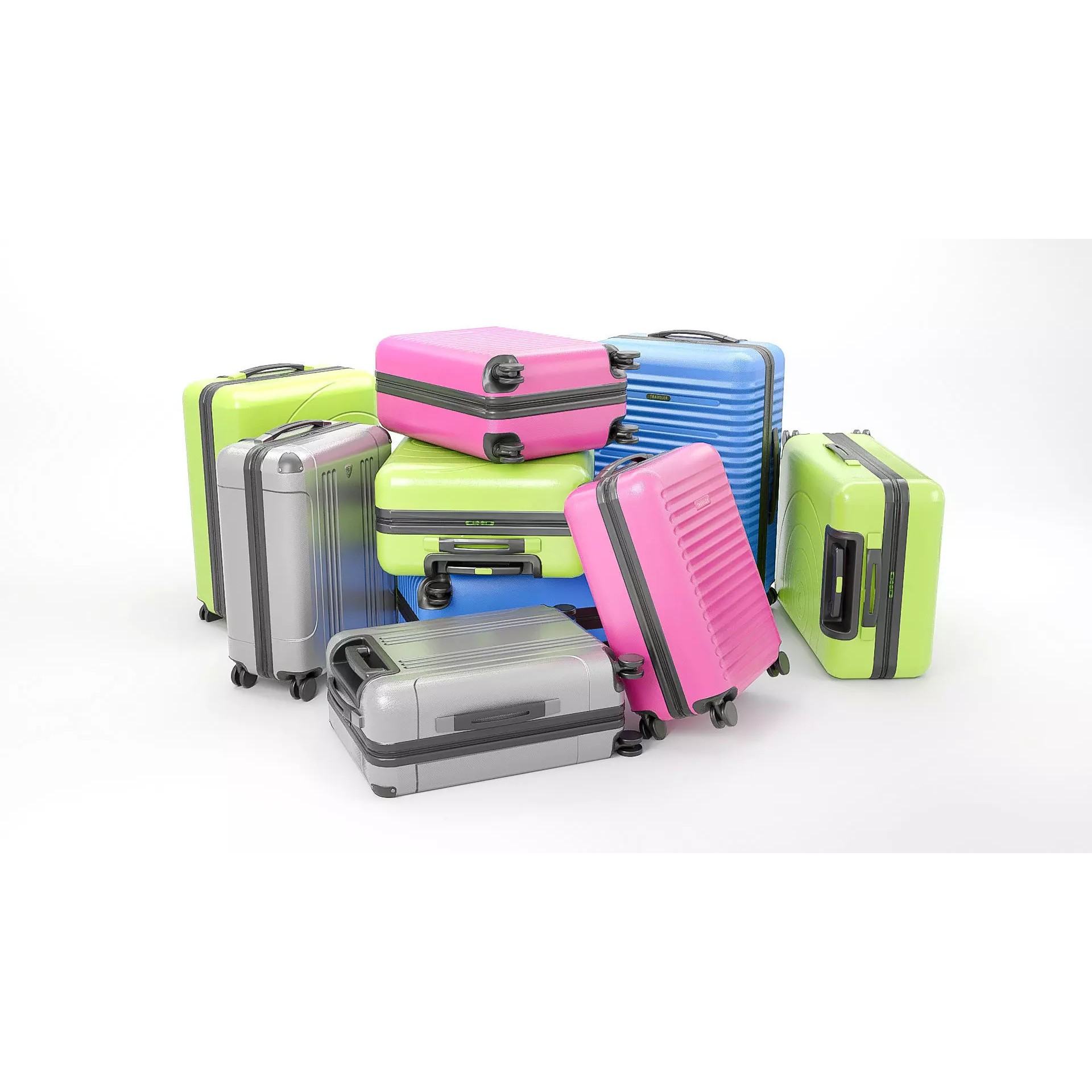 PBR Low-Poly Suitcases Pack - Low-Poly Game-Ready 3D Model - View 17