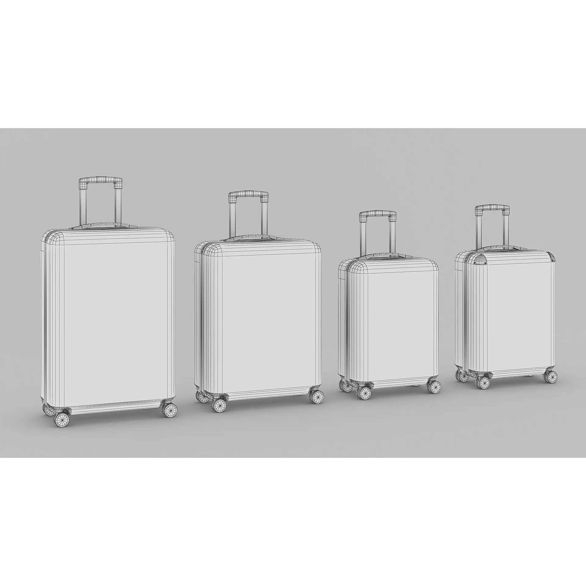 PBR Low-Poly Suitcases Pack - Low-Poly Game-Ready 3D Model - View 3