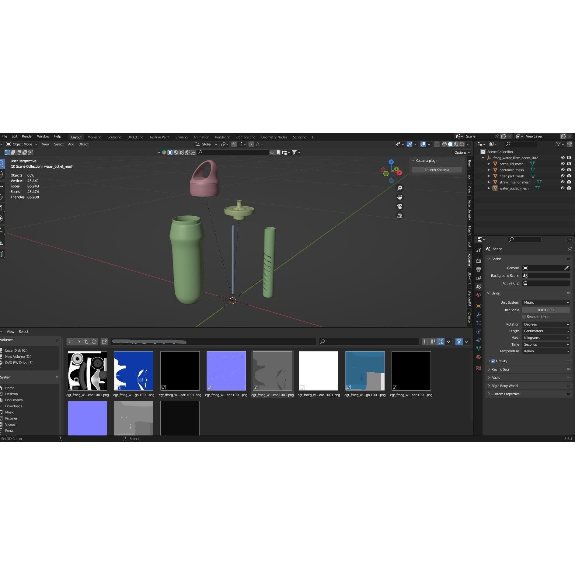 Water Filtration Bottle - PBR Game-Ready 3D Model
