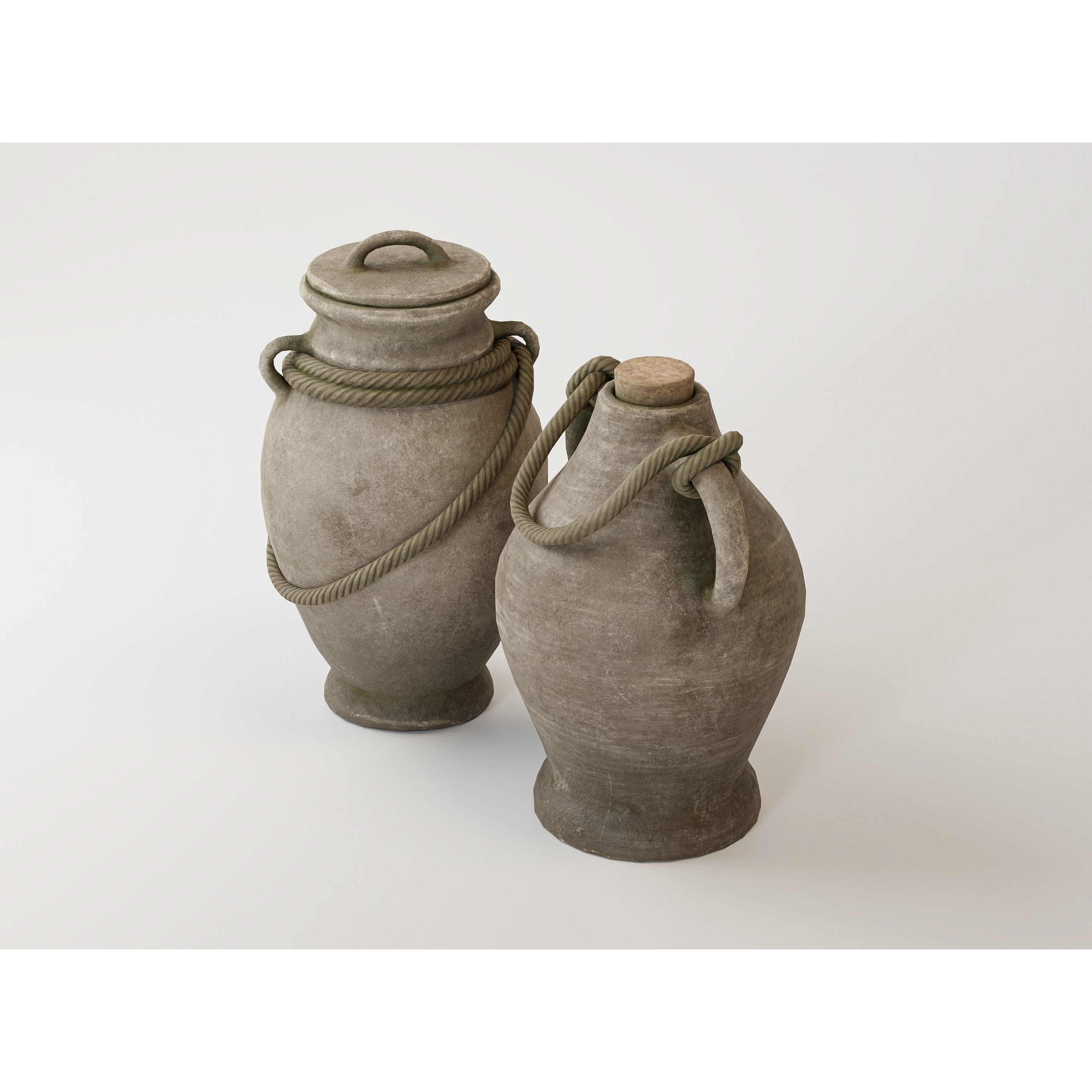 Antique Clay Pottery - Low-Poly Game-Ready 3D Model - View 3