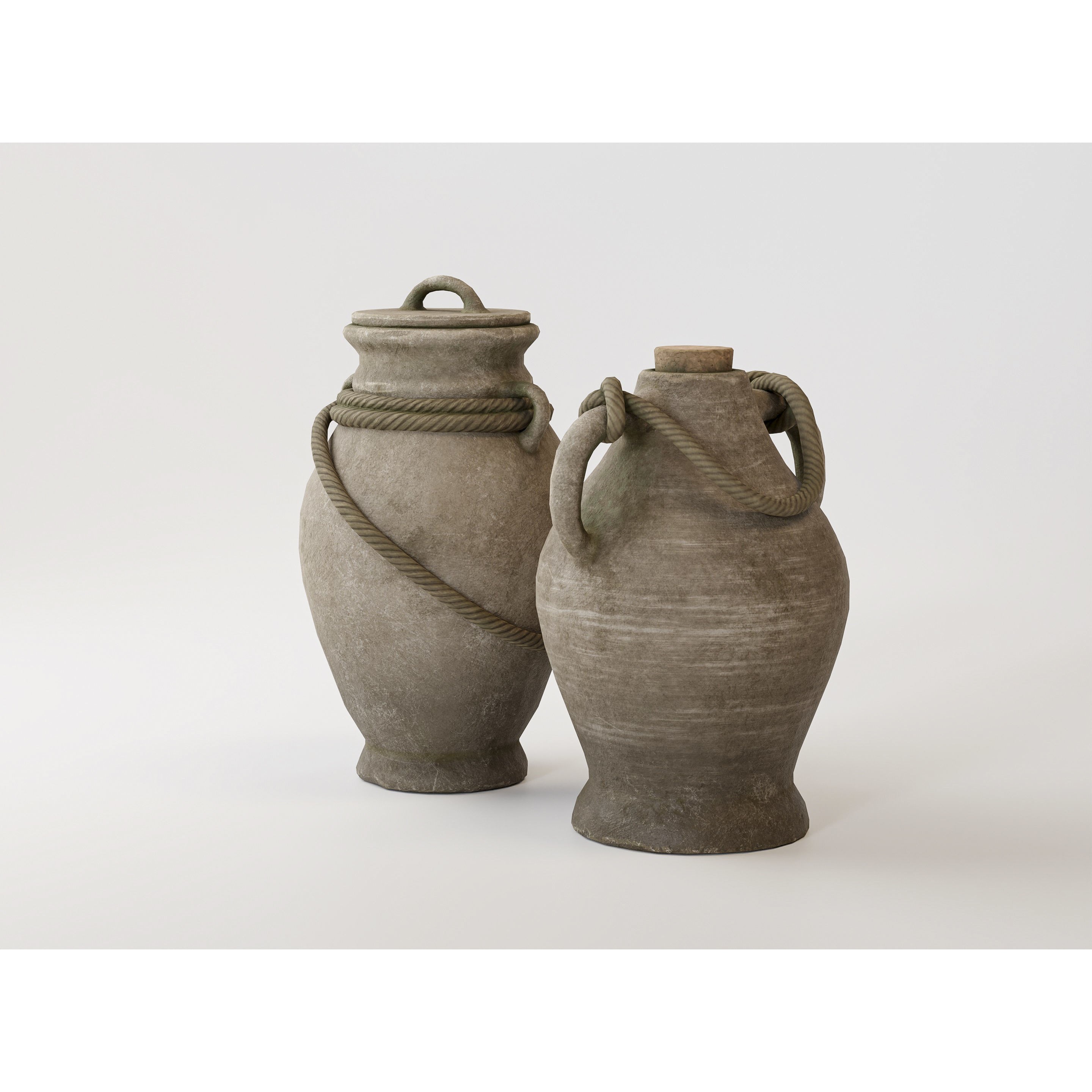 Antique Clay Pottery - Low-Poly Game-Ready 3D Model - View 6