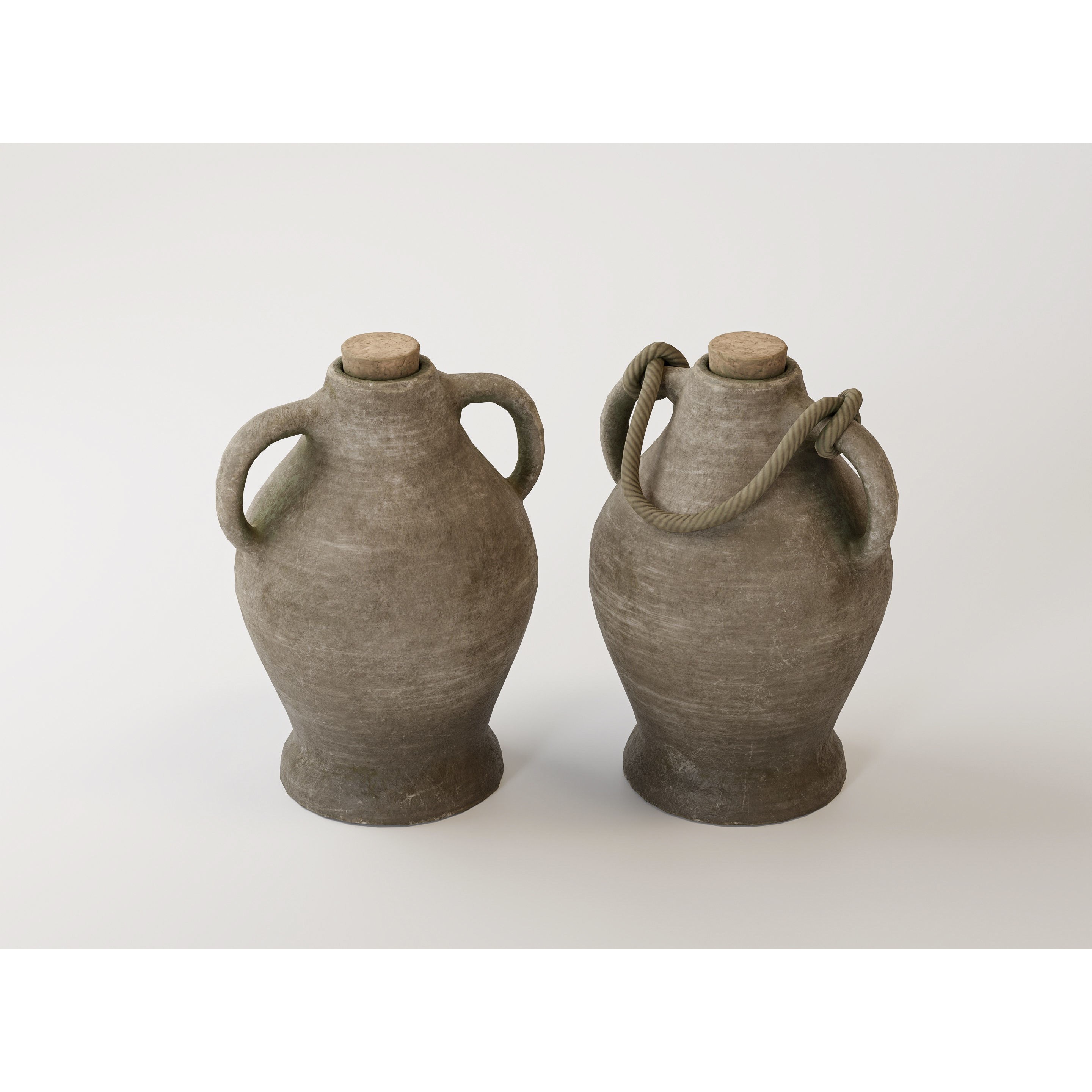 Antique Clay Pottery - Low-Poly Game-Ready 3D Model - View 8