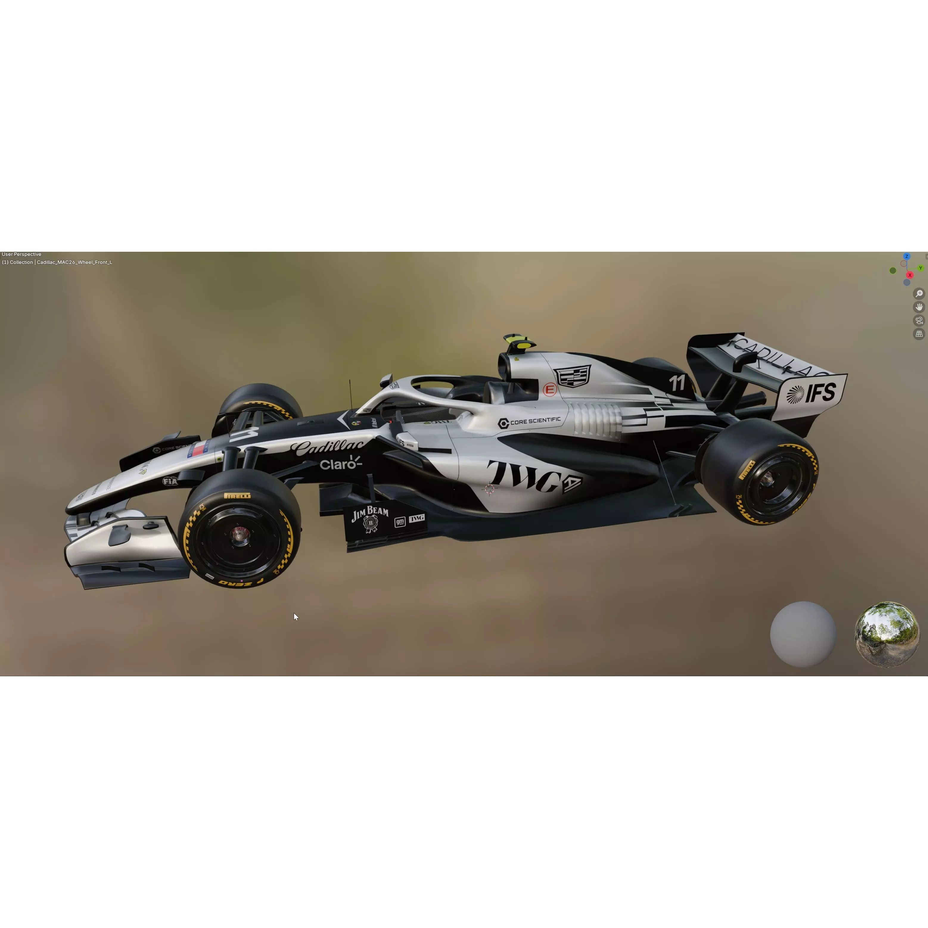 F1 Cadillac MAC26 2026 - Low-Poly Game-Ready 3D Model